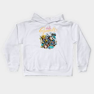 Hello Summer: Embracing Sunshine, Beaches, and Fun Kids Hoodie